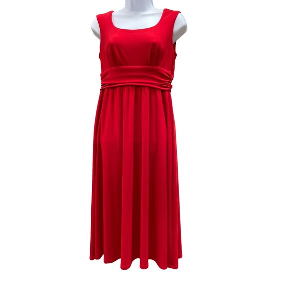 Coldwater Creek Women's Red Dress Maxi Sleeveless Size 4P SKU 1021
